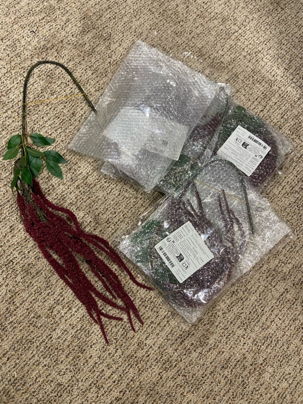 Burgundy Amaranthus Faux Hanging Stem